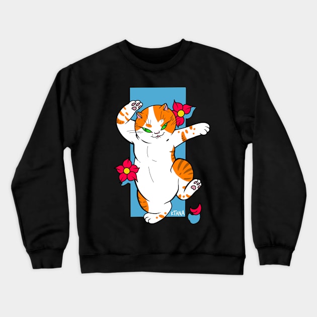 dancing fat cat Crewneck Sweatshirt by ART BY KTANA